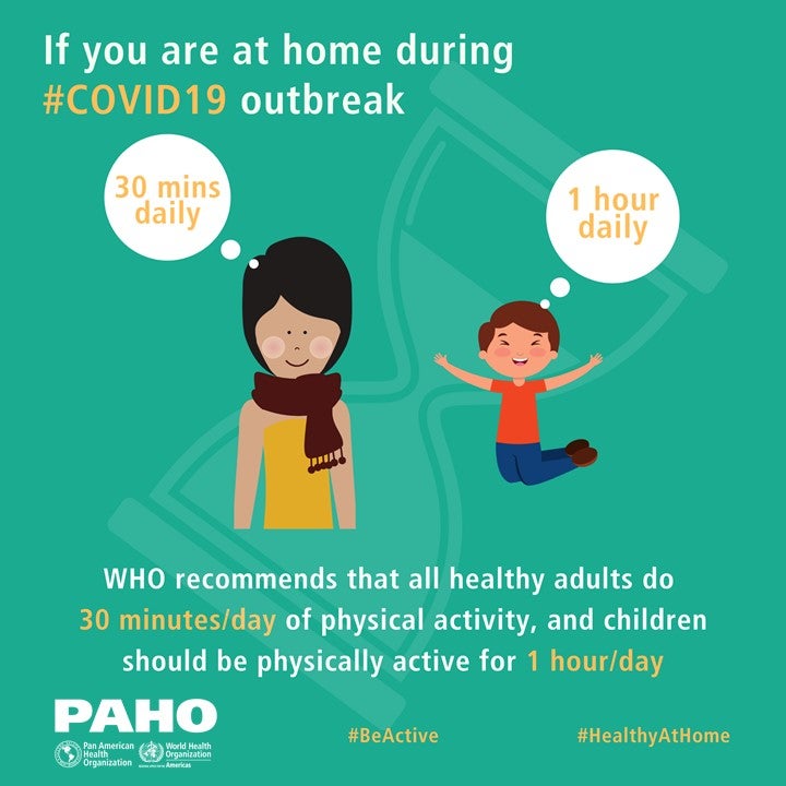 Social media postcards Be active and stay healthy at home (COVID19